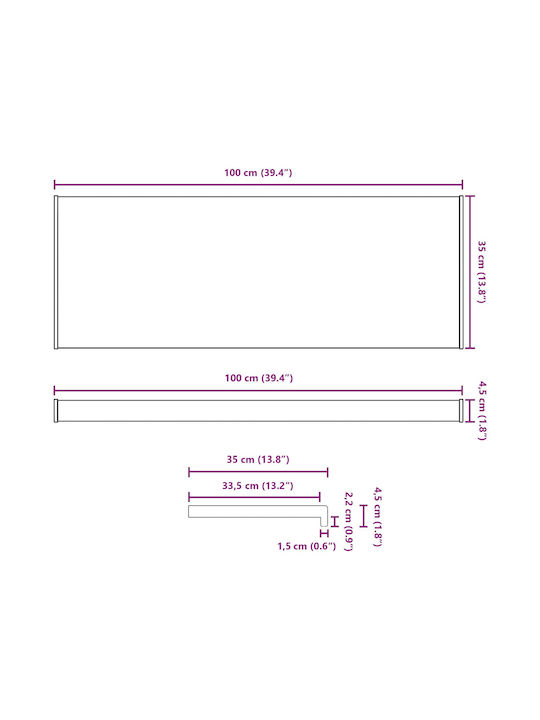 vidaXL Window Sill PVC W100xH35cm