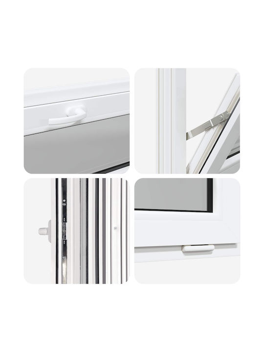 vidaXL Hinged PVC Window W110xH40cm