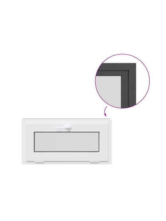 vidaXL Hinged PVC Window W80xH40cm