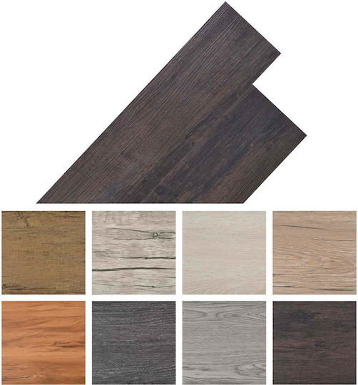 vidaXL Set Plastic Floor PVC with 28 Tiles L61xW30.5cm Brown
