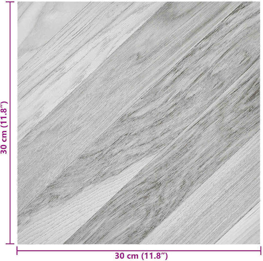 vidaXL Set Plastic Floor PVC with 20 Tiles L30.5xW30.5cm Gray