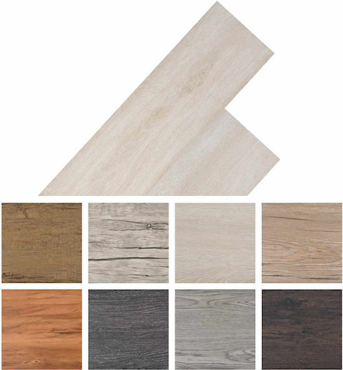 vidaXL Set Plastic Floor PVC With 28 Tiles L61xW30.5cm Brown