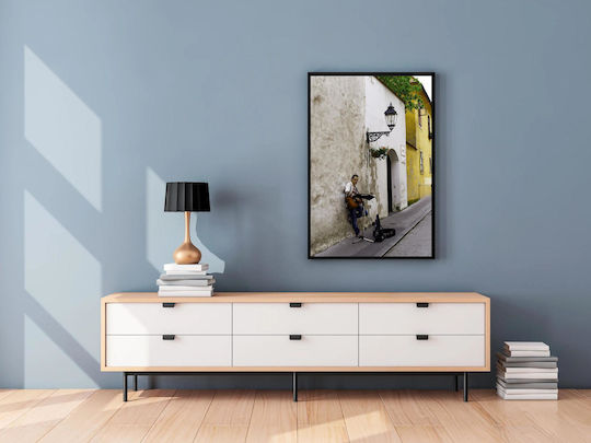 Πίνακας Street Musician In A Quaint Alley Μουσικός Του Δρόμου Ένα Γραφικό Σοκάκι 100x150