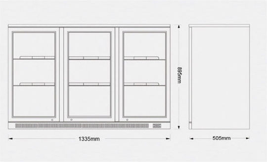 Fresh Ψυγείο Αναψυκτικών 220lt Διπλό Υ89.5xΠ90xΒ50.5cm