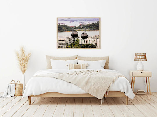 Cable Cars Overlooking The City And Sea Cable Cars With View Of The City And The Sea On Canvas