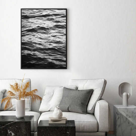 Πίνακας Waves In Black White Κύματα Ασπρόμαυρο 70x100