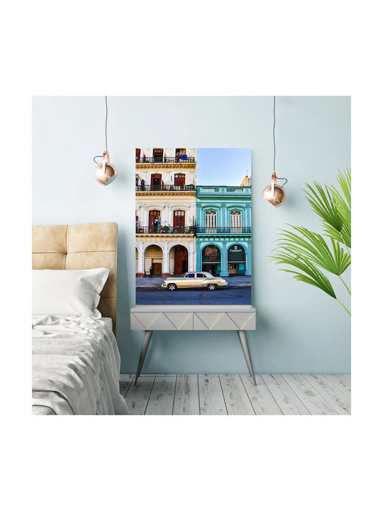 Panou Colorat Clădiri Vintage Mașină Clasică Multicoloră Vintage Clădiri Mașină Clasică 60x90