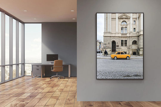 Painting Yellow Car By Historic Building Yellow Car Historic Building 50x80