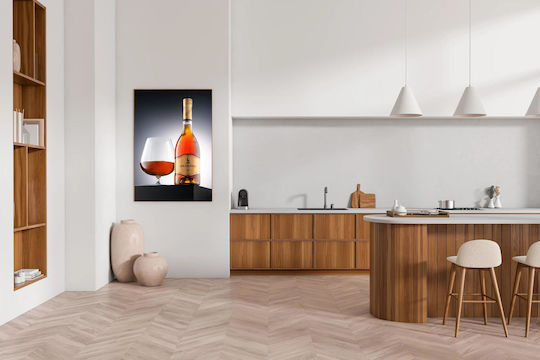 Gemälde Flasche Sarajishvili Brandy Glas 40x50