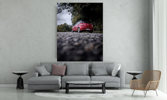 Панел Red Car On A Road Червено Автомобил Път 60x90