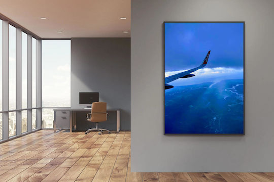 Painting Airplane Wing Over Scenic Landscape Wing Airplane Over Graphic Landscape 100x150