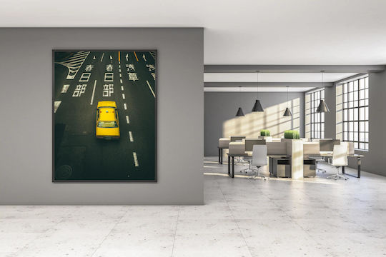 Painting Yellow Car On Urban Road Yellow Car On The Urban Road 40x65