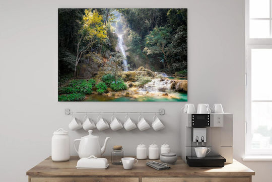 iLovePrints Tranquil Waterfall In Forest Einfach Gefaltetes Gemälde 120x80