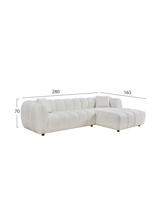 Lykke Ecksofa mit Rechteckecke Ecru 280x89x70cm