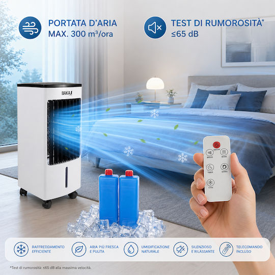 Bakaji Air Cooler 80W with Remote Control White