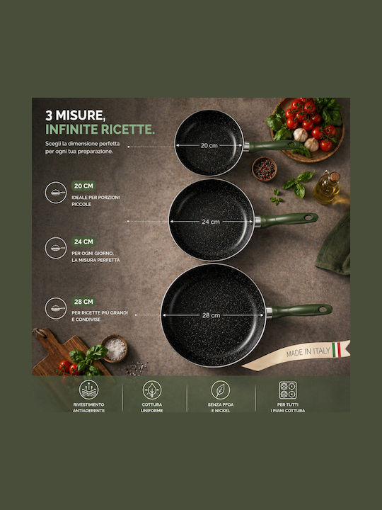 Bakaji Aluminum Pans Set with Non-stick Coating 3pcs