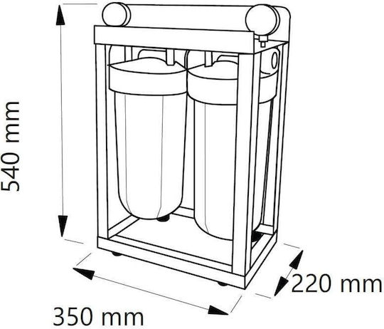 Aqua Filter Big Blue Water Filter Device Double Central Supply 1'' Cross Section BBF220