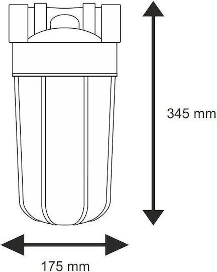Aqua Filter Big Blue Water Filter Device Single Central Supply 1'' BBF115