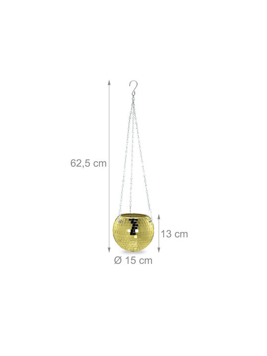 Relaxdays Goldener Blumentopf 13x15cm