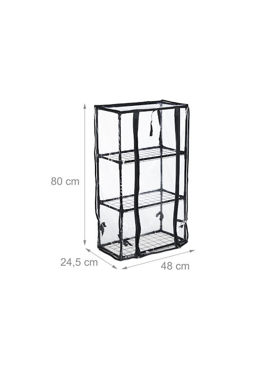 Relaxdays Ghiveci De Flori Negru 80x24.5x48cm