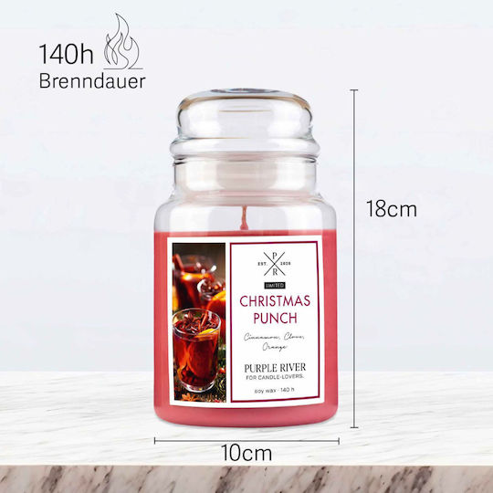 Relaxdays Soy Candle in Jar Purple 18x10cm