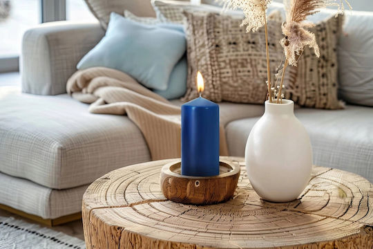Aura Glass Διακοσμητικό Κερί Λευκό 15εκ.