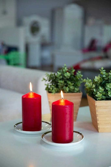 Aura Glass Διακοσμητικό Κερί Λευκό 15εκ.