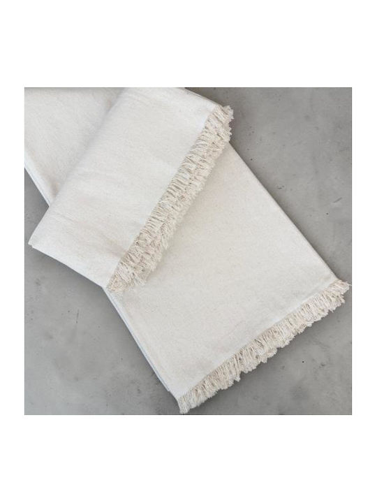 Linea Home Val Throw Ecru