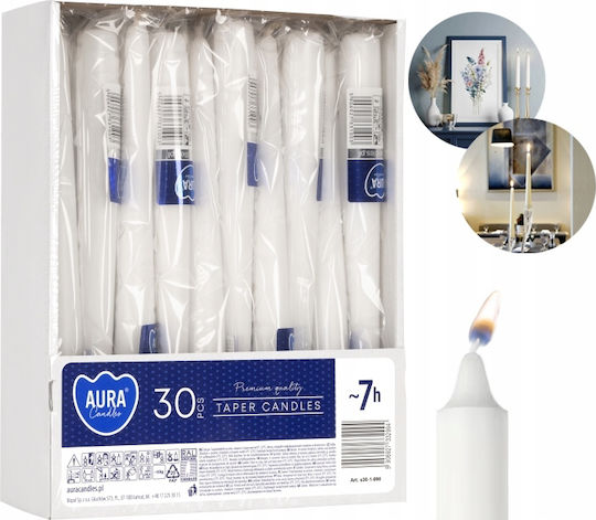 Aura Glass Dekorative Kerze Kegel Weiß