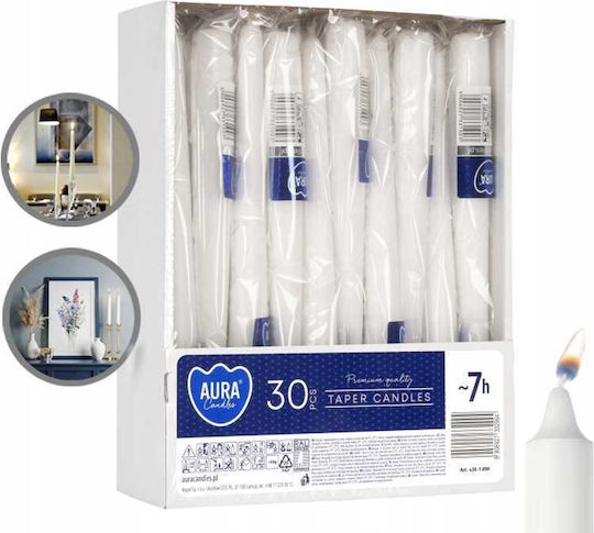 Aura Glass Dekorative Kerze Kegel Weiß
