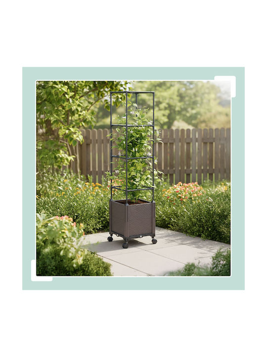 Relaxdays Ghiveci De Flori Din Plastic Gri 30x30x30cm