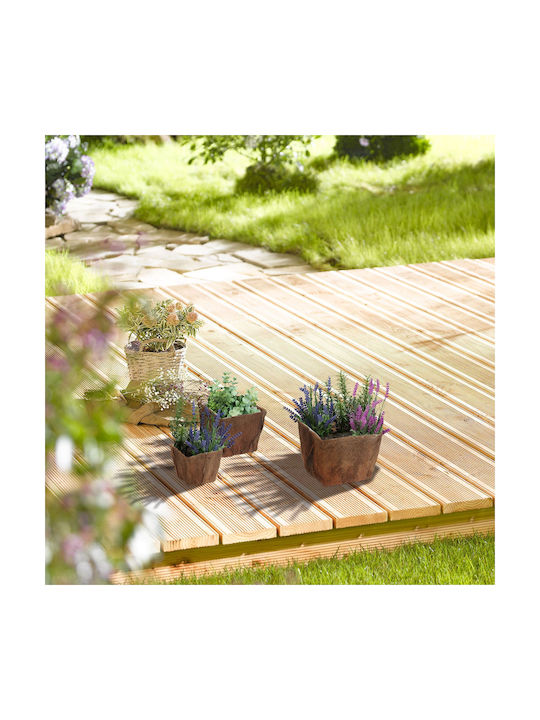 Relaxdays Set of 3 Beige Flower Pots