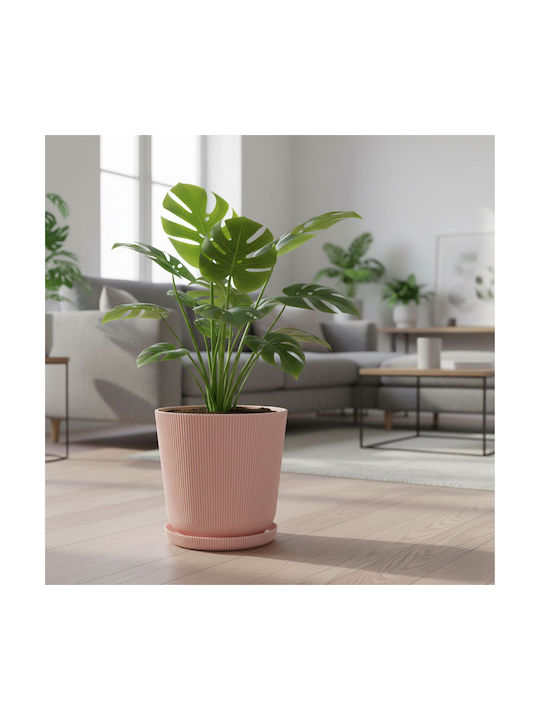 Relaxdays Set of 2 Pink Plastic Flower Pots