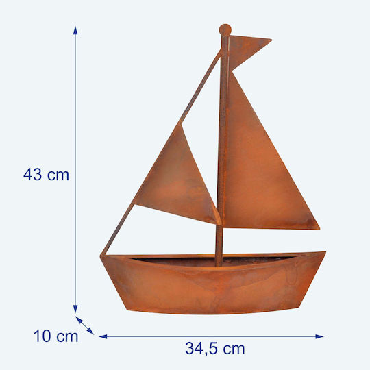 Relaxdays Metallischer Brauner Blumentopf 43x34,5x10cm