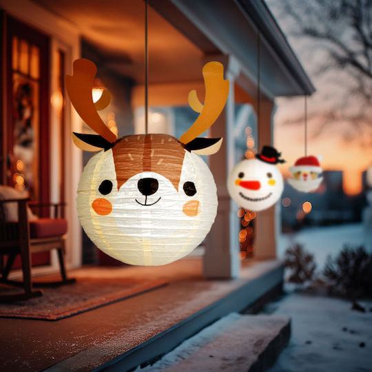 Christmas Lantern Paper 30 Cm Reindeer Design