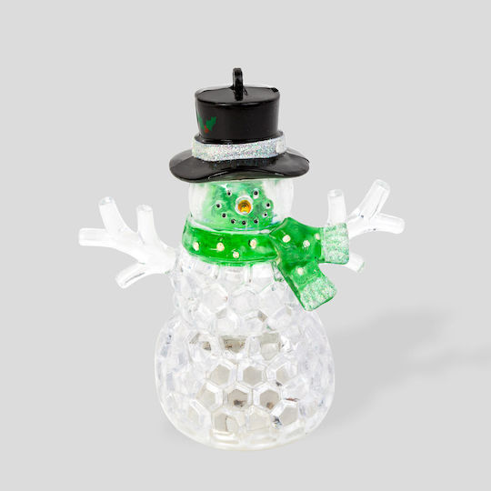 Decorațiune De Crăciun Led Rgb Om De Zăpadă Verde 9 Cm Multicolor Baterii