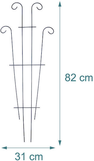 Relaxdays Метална Черна Поставка За Саксии с Решетка 82x31см