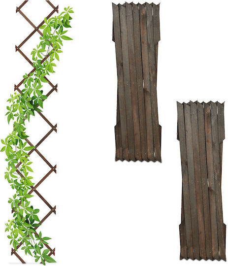 Relaxdays Βάση Γλάστρας Ξύλινη Καφέ με Καφασωτό 180x30εκ.
