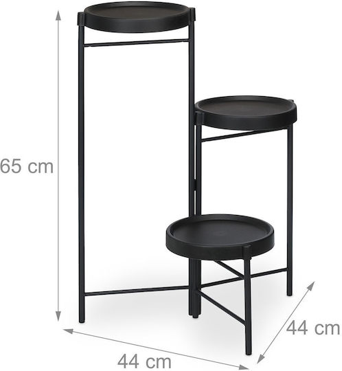 Relaxdays Suport Pentru Plante Negru 65x44x44 cm