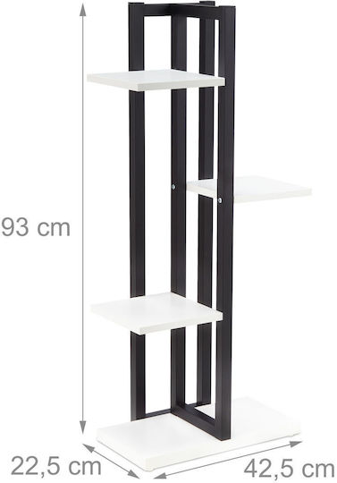Relaxdays Metal White Plant Stand 93x42.5x22.5cm