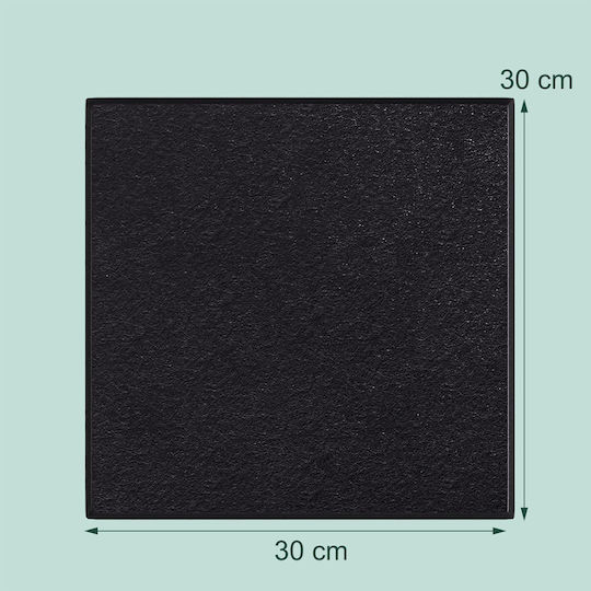 Relaxdays 12x Self-adhesive Felt Squares Black 30x0.9x30 Cm