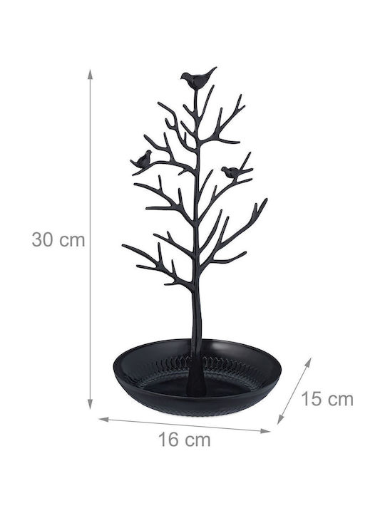 Relaxdays Stand Pentru Bijuterii Metalic Negru 30x16x15cm