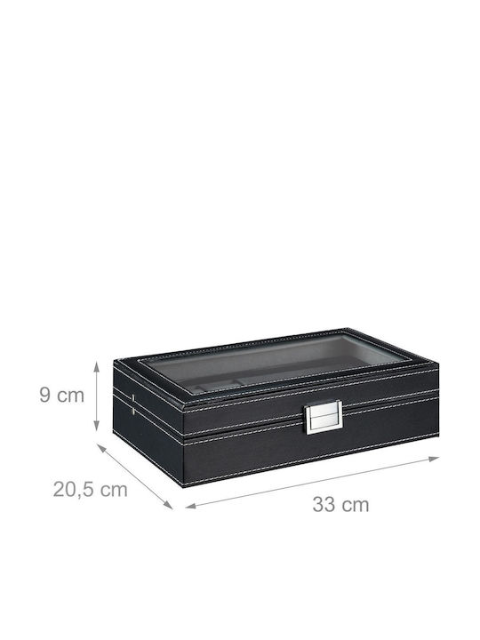 Relaxdays Casetă pentru Bijuterii Neagră 9x33x20,5cm