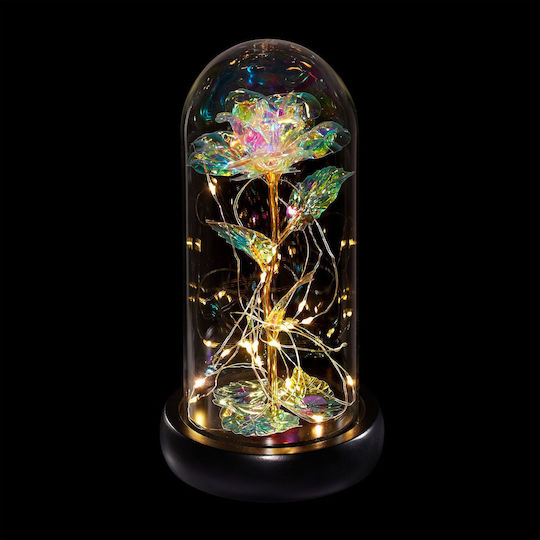 Trandafir Etern În Cupolă De Sticlă Relaxdays Multicolor 22x11cm Lumină Led Trandafir Etern În Cupolă De Sticlă Relaxdays Multicolor 22x11cm Lumină Led