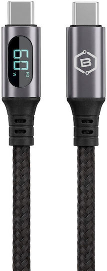 Blavec Braided USB 2.0 Cable USB-C Male - USB-C 60W PD Black 1m