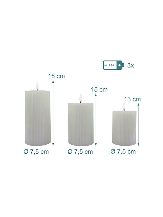 Relaxdays Lămpi Decorative Pentru Masă LED Lumânare 3 Buc