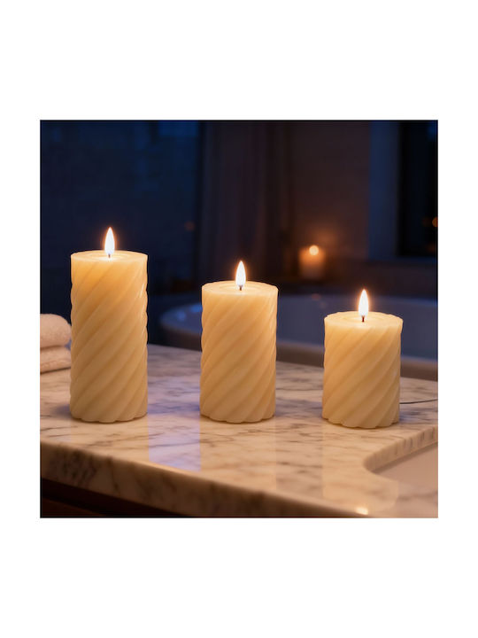 Relaxdays Lampa Decorativă LED Lumânare 3 Buc 18.5x7.5 cm