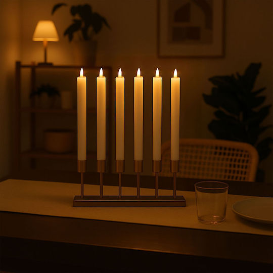 Relaxdays Διακοσμητικό Φωτιστικό LED Κερί 6τμχ 24.5x2.2εκ.