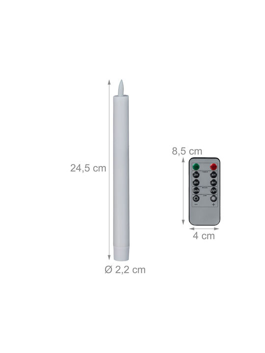 Relaxdays Lămpi Decorative Pentru Masă LED Lumânare 6 Buc 24.5x2.2 cm