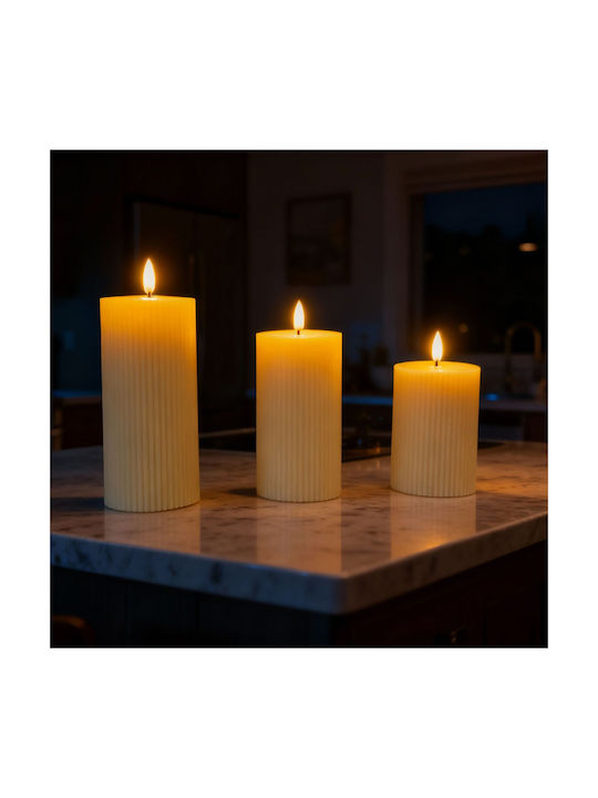 Relaxdays Lămpi Decorative Pentru Masă LED Lumânare 3 Buc